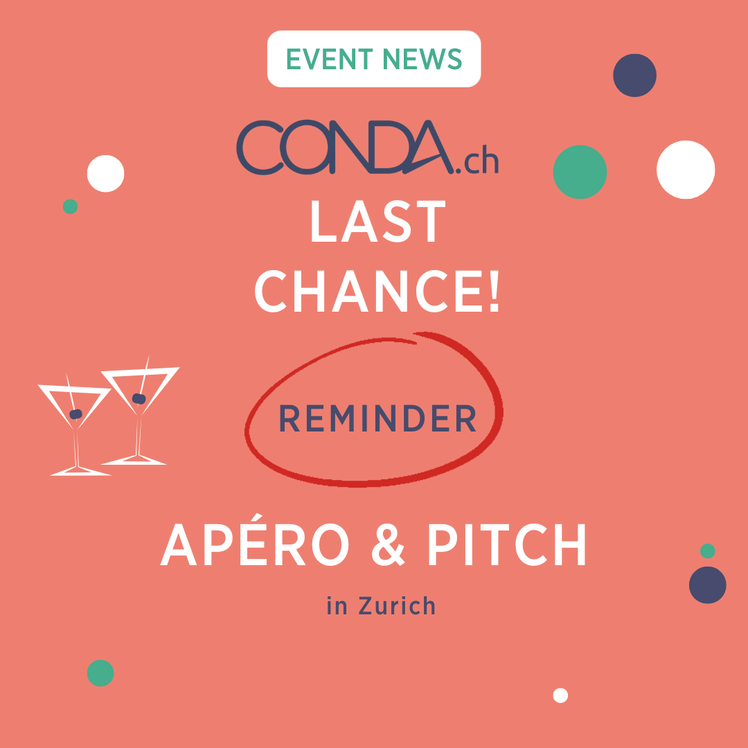 Reminder: Apéro & Pitch Event - 26 September 2024