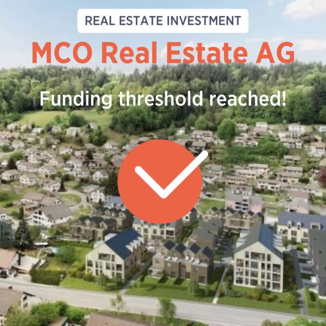 MCO Real Estate AG already reaches over CHF 100,000 in investments